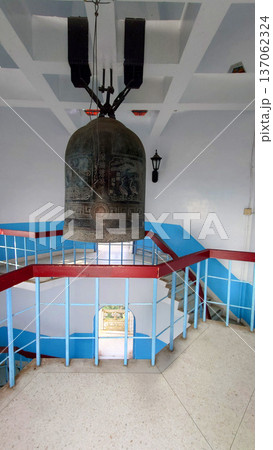 Large Bronze Bell Inside Ci En Pagoda at Sun Moon Lake Taiwan Large Bronze Bell Inside Ci En Pagoda at Sun Moon Lake Taiwan 137062324