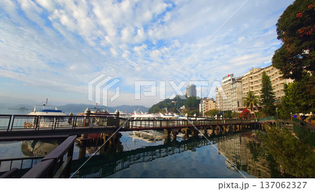 Tourist Boats on Sun Moon Lake in Nantou Taiwan Tourist Boats on Sun Moon Lake in Nantou Taiwan 137062327