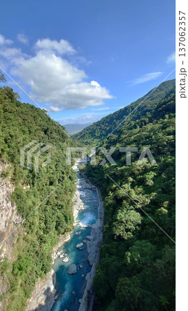 Turquoise River Through Butterfly Valley Gorge in Hualien Taiwan 137062357