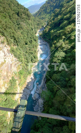 Turquoise River Through Butterfly Valley Gorge in Hualien Taiwan Turquoise River Through Butterfly Valley Gorge in Hualien Taiwan 137062358