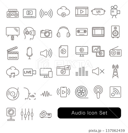 オーディオ・映像・配信アイコンセット 137062439