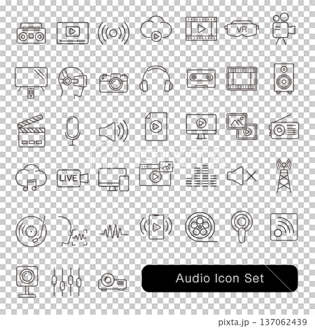 オーディオ・映像・配信アイコンセット 137062439