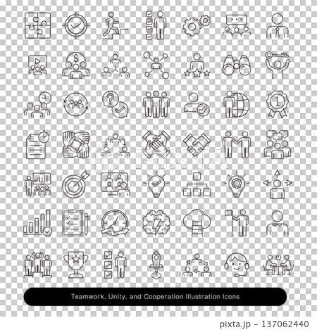 Teamwork, unity, and cooperation illustration icon material 137062440