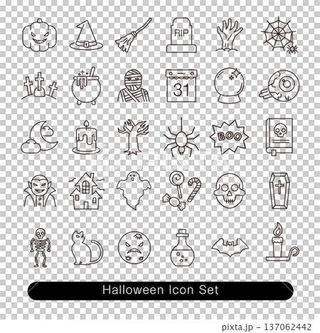 ハロウィンアイコンセット 137062442