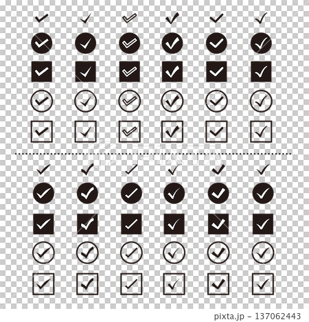 A set of checkbox icons with various designs 137062443