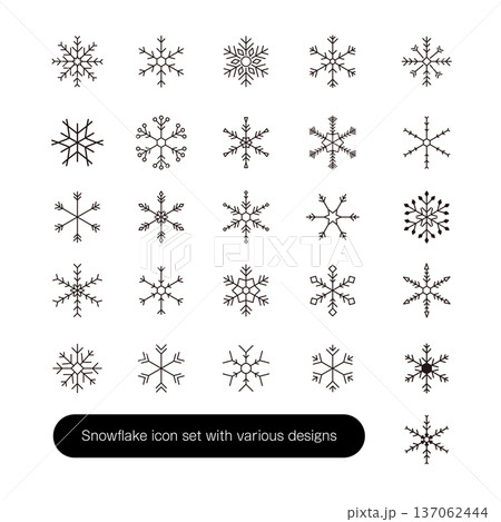 多様なデザインの雪の結晶アイコンセット 137062444