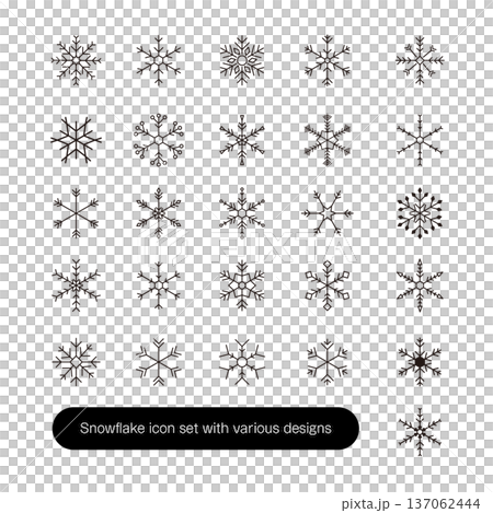 一套不同設計的雪花圖標 137062444