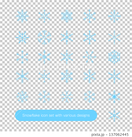 一套不同設計的雪花圖標 137062445