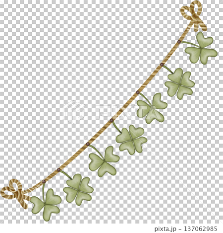 Saint patrick's day elements cute with four leaf clover green leprechaun hat hand drawn decorations illustration set.  for irish festival theme. 137062985