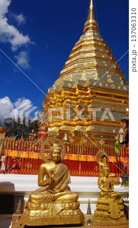 Golden Doi Suthep Temple in Chiang mai thailand Golden Doi Suthep Temple in Chiang mai thailand 137063310