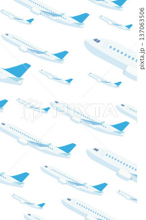 上昇するたくさんの飛行機の背景_縦 上昇するたくさんの飛行機の背景_縦 137063506