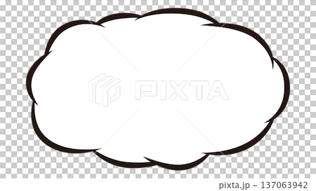 Manga style speech bubble frame Simple cloud frame 137063942