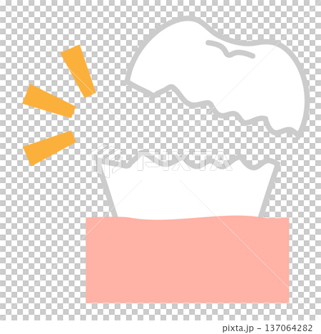シンプルな歯が折れた（半分欠けた歯）のイラスト 137064282