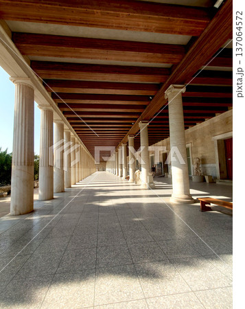 Ancient Athens Colonnade Walkway Near Roman Agora Ancient Athens Colonnade Walkway Near Roman Agora 137064572