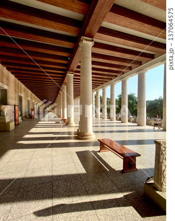 Ancient Athens Colonnade Walkway Near Roman Agora Ancient Athens Colonnade Walkway Near Roman Agora 137064575