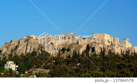 Acropolis View From Roman Agora In Athens Greece 137064579