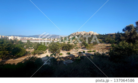 Acropolis View From Roman Agora In Athens Greece Acropolis View From Roman Agora In Athens Greece 137064586