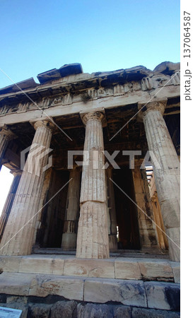 Ancient Roman Agora Columns In Athens Greece Europe 137064587