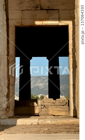 Ancient Roman Agora Doorway Columns In Athens Greece Ancient Roman Agora Doorway Columns In Athens Greece 137064595