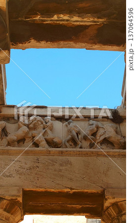 Ancient Roman Agora Ceiling Relief In Athens Greece Ancient Roman Agora Ceiling Relief In Athens Greece 137064596