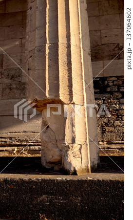 Ancient Roman Agora Stone Columns Architectural Detail Ancient Roman Agora Stone Columns Architectural Detail 137064602