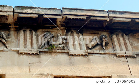 Ancient Roman Agora Frieze Detail Athens Greece 137064605