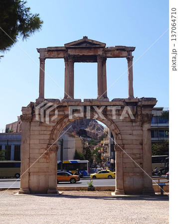 Arch of Hadrian in Athens Greece Historic Landmark 137064710