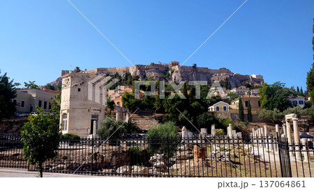 Tower of the Winds Ancient Landmark in Athens Greece Tower of the Winds Ancient Landmark in Athens Greece 137064861