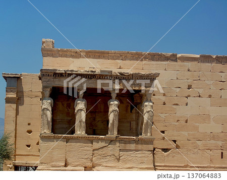 Erechtheion Caryatids Temple On Acropolis Athens Greece 137064883