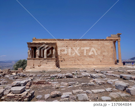 Erechtheion Caryatids Temple On Acropolis Athens Greece 137064884