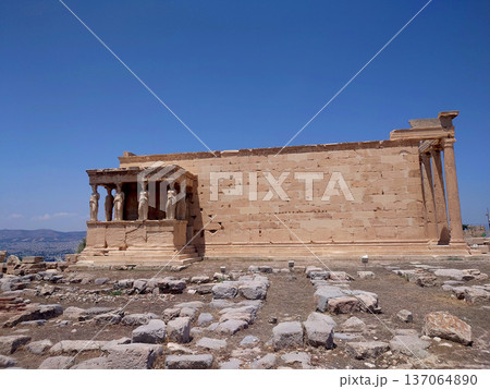 Erechtheion Caryatids Temple On Acropolis Athens Greece Erechtheion Caryatids Temple On Acropolis Athens Greece 137064890