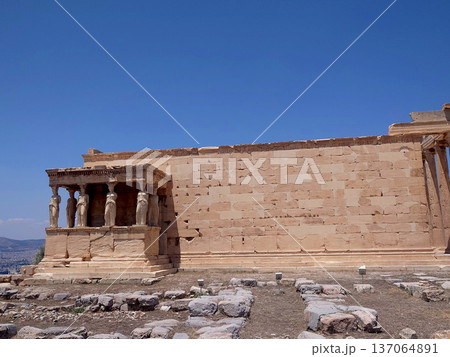 Erechtheion Caryatids Temple On Acropolis Athens Greece 137064891