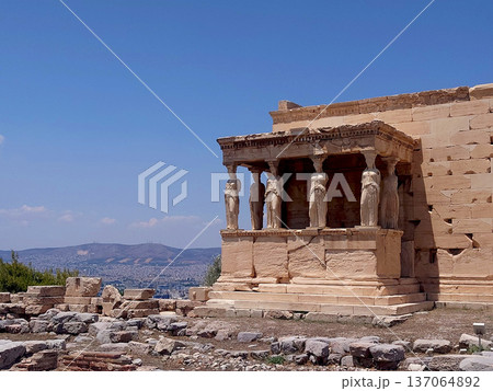 Erechtheion Caryatids Temple On Acropolis Athens Greece 137064892