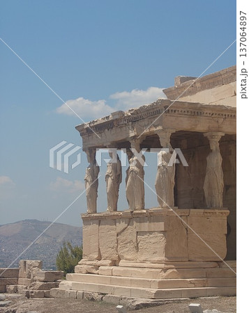 Erechtheion Caryatids Temple On Acropolis Athens Greece 137064897