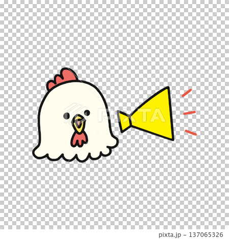Cute chicken with megaphone 137065326