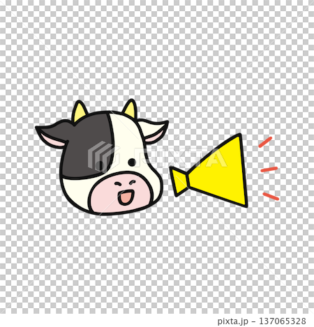 Cute cow with megaphone 137065328