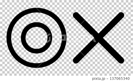 一組黑色雙圓圈和十字——簡單的判斷和關閉圖標 137065340