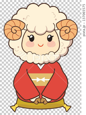 可愛的綿羊插畫,獻給羊年。 可愛的綿羊插畫,獻給羊年。 137065575