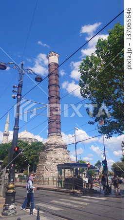 Column of Constantine Monument in Istanbul City Center 137065646