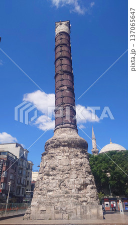 Column of Constantine Monument in Istanbul City Center 137065647