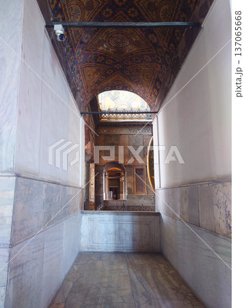 Symmetric Interior Corridor Inside Hagia Sophia Istanbul Turkey Symmetric Interior Corridor Inside Hagia Sophia Istanbul Turkey 137065668