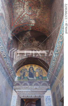 Byzantine Mosaic Corridor Inside Hagia Sophia Istanbul Turkey Byzantine Mosaic Corridor Inside Hagia Sophia Istanbul Turkey 137065672