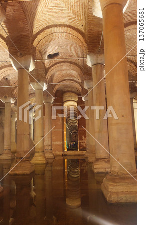 Ancient Basilica Cistern Columns Interior in Istanbul Turkey Ancient Basilica Cistern Columns Interior in Istanbul Turkey 137065681