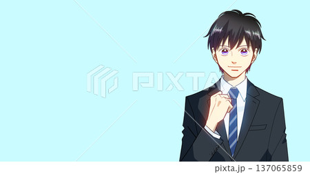 学生または社会人の男性のアニメ風イラスト 137065859