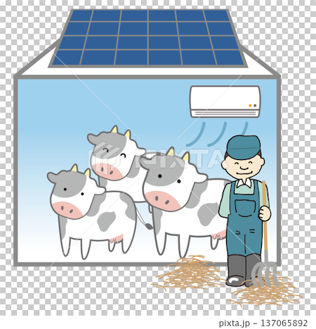 再エネを利用して牛舎の飼育環境を向上させる 137065892