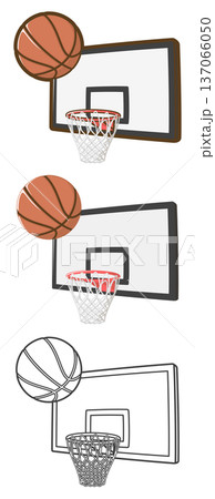 バスケットボールとバスケットゴール 137066050