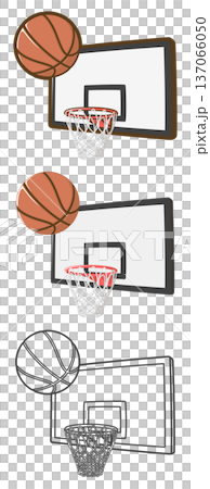 バスケットボールとバスケットゴール 137066050