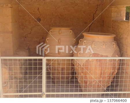 Ancient Minoan Storage Jars in Knossos Palace 137066400