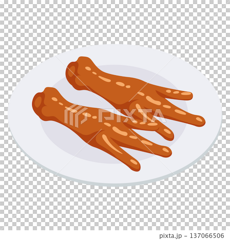 Cantonese Black Bean Chicken Feet On Plate 137066506