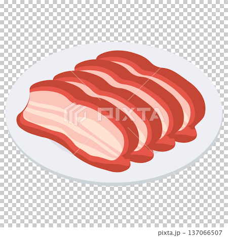 Cantonese Honey BBQ Pork Char Siu On Plate 137066507